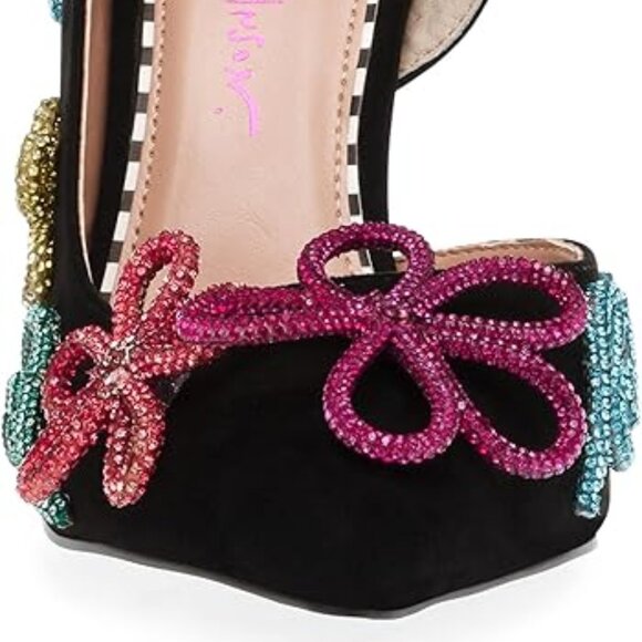 Betsey Johnson Women’s Kimara Rhinestone Doodle Embellished Pumps Size 11 Black - Picture 2 of 16